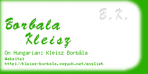 borbala kleisz business card